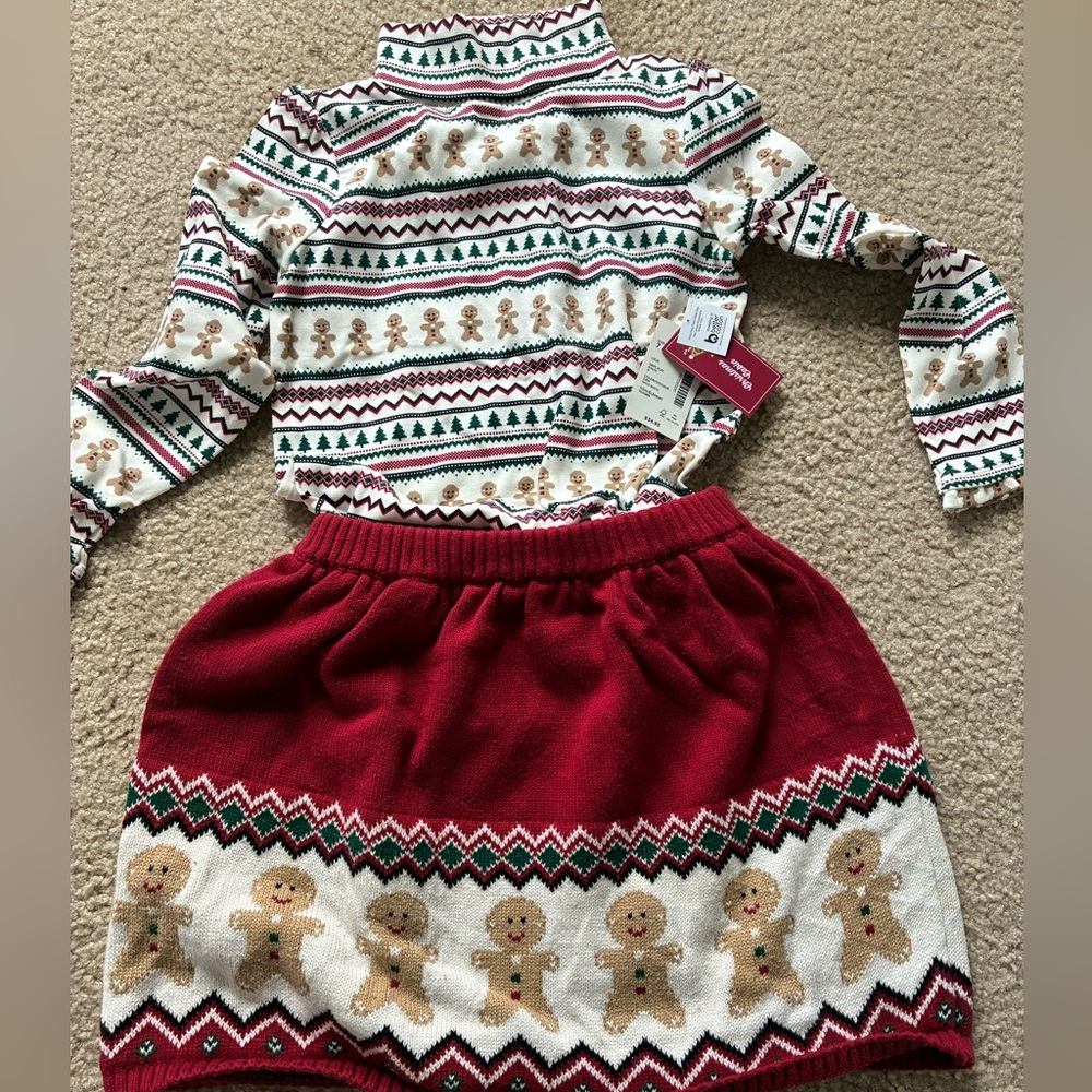 Beautiful Gingerbread Sweater and Skirt Set.
